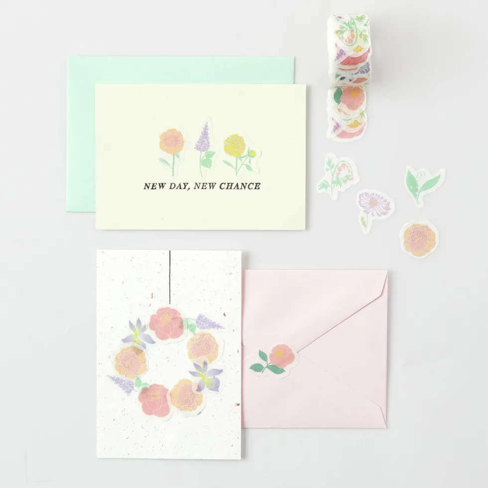 Naklejki washi Flowers Pastel - Paper Poetry - 200 szt.