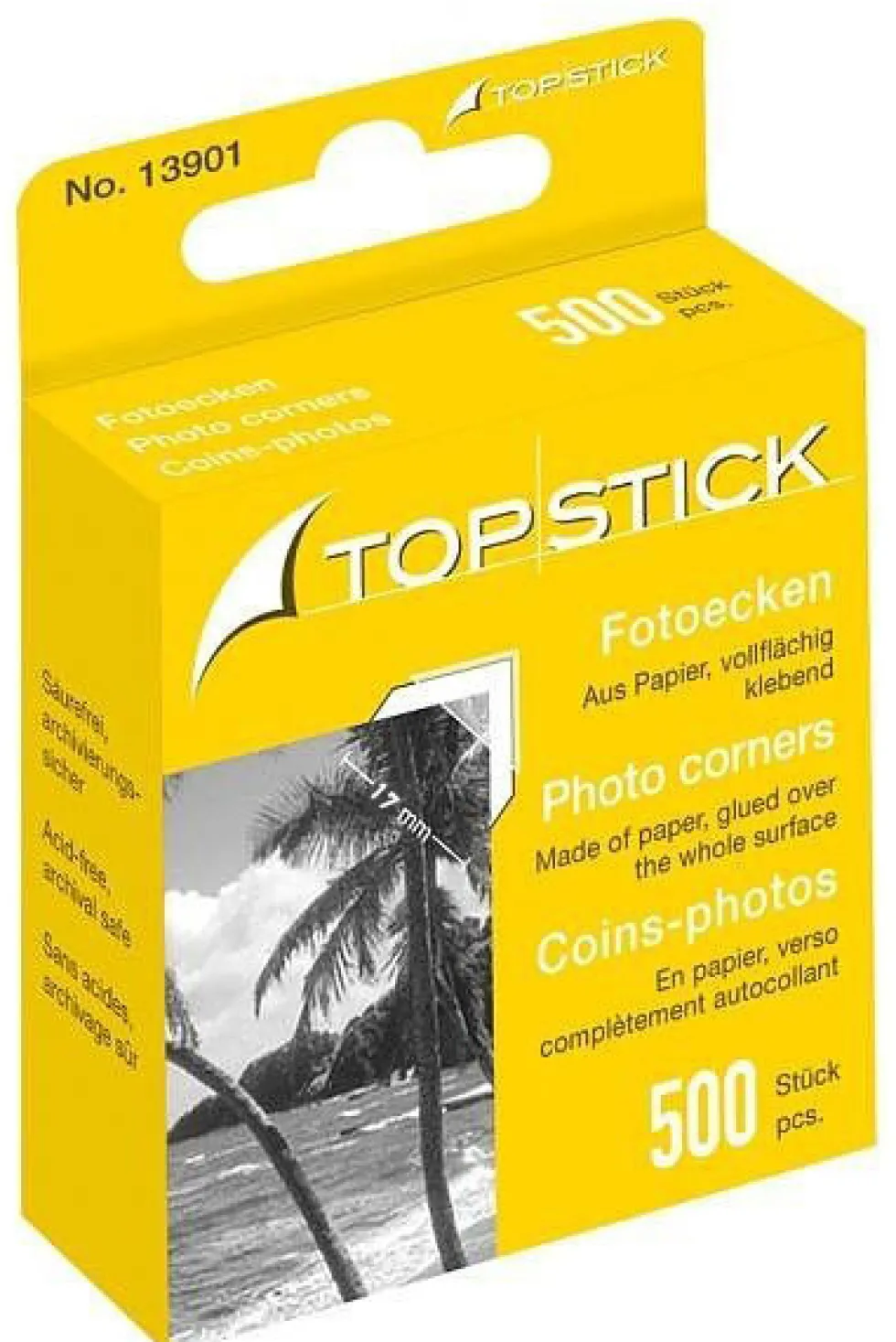 Narożniki do zdjęć Top Stick - 17 x 17 mm, 500 szt.