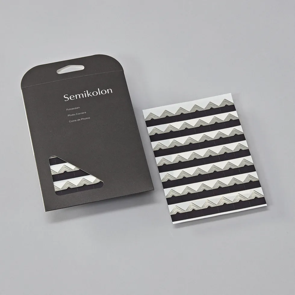 Narożniki samoprzylepne do zdjęć - Semikolon - Silver, 252 szt.