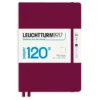 Notatnik A5 - Leuchtturm1917 - gładki, Port Red, twarda okładka, 120 g