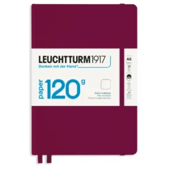 Notatnik A5 - Leuchtturm1917 - gładki, Port Red, twarda okładka, 120 g