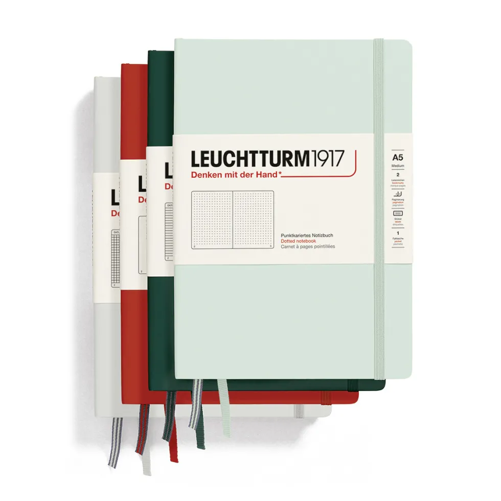 Notatnik A5 - Leuchtturm1917 - w kropki, miękka okładka, Forest Green, 80 g/m2