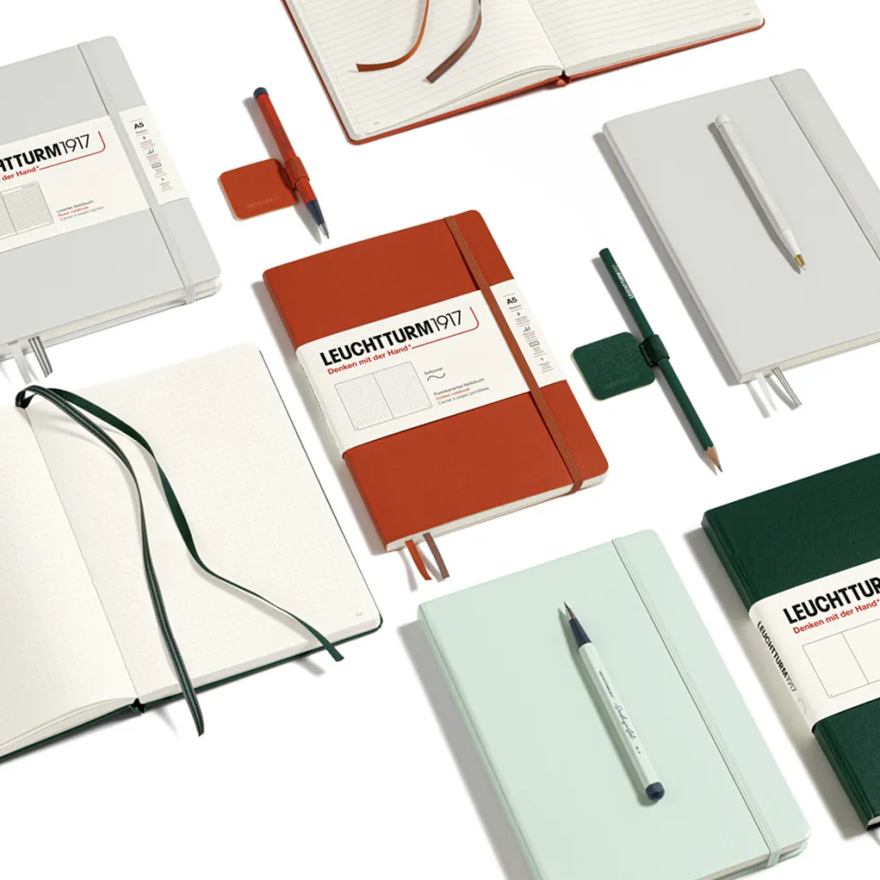 Notatnik A5 - Leuchtturm1917 - w linie, twarda okładka, Forest Green, 80 g/m2