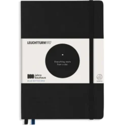 Notatnik Bauhaus - Leuchtturm1917 - Black, w kropki, twarda okładka, A5