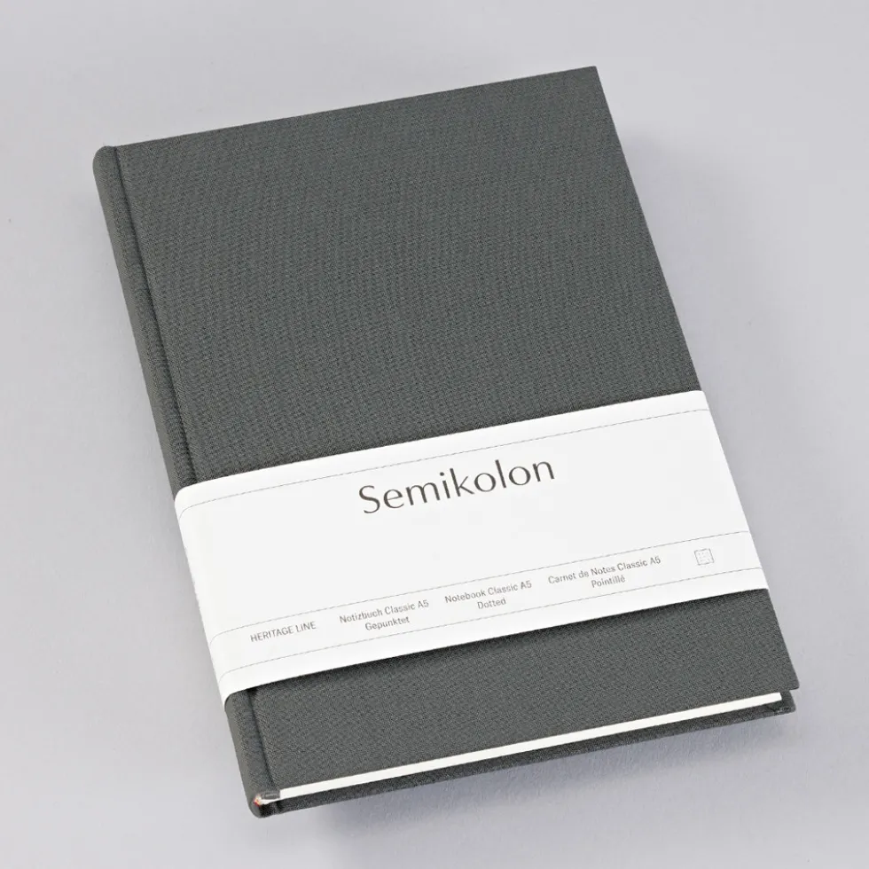 Notatnik Classic A5 - Semikolon - Lava Stone, w kropki, 176 stron