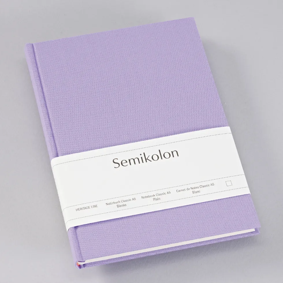 Notatnik Classic A5 - Semikolon - Lilac Silk, gładki, 176 stron