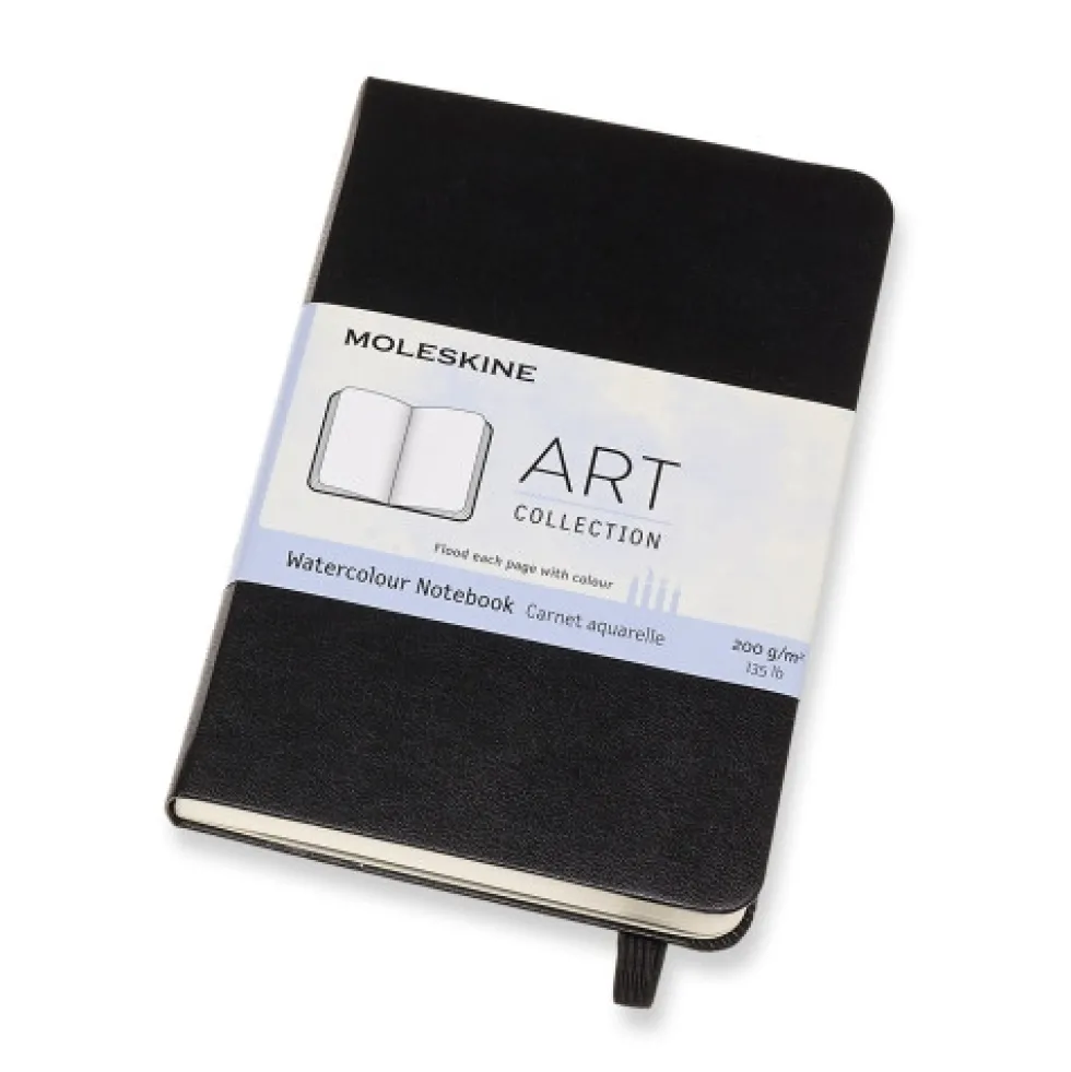 Notatnik do akwareli - Moleskine - gładki twardy kieszonkowy czarny
