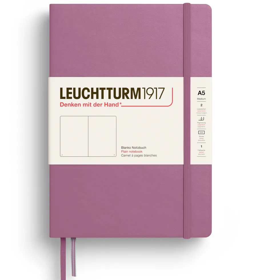 Notatnik gładki A5 - Leuchtturm1917 - Dusty Rose, twarda okładka