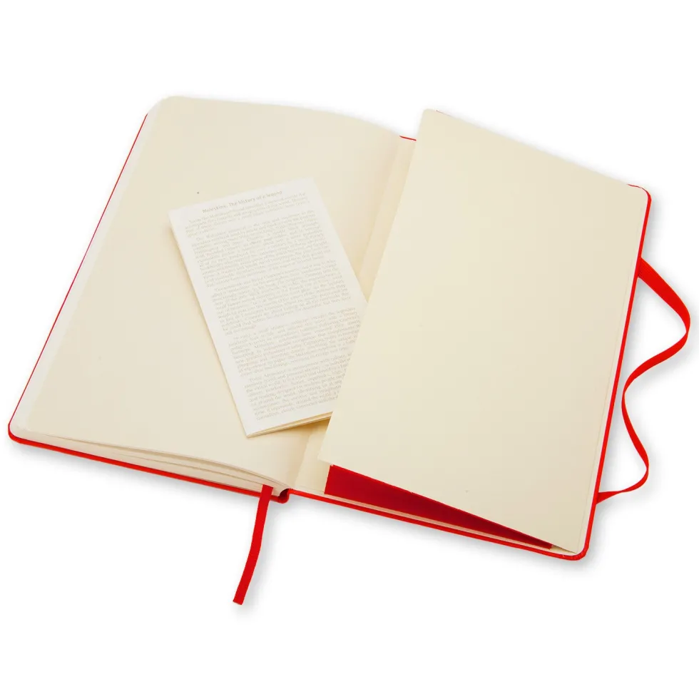Notatnik gładki A5 - Moleskine - czerwony twarda okładka