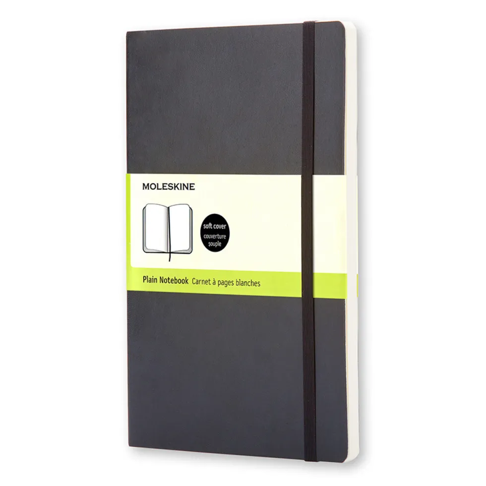 Notatnik gładki Classic 13 x 21 cm - Moleskine - czarny miękka okładka