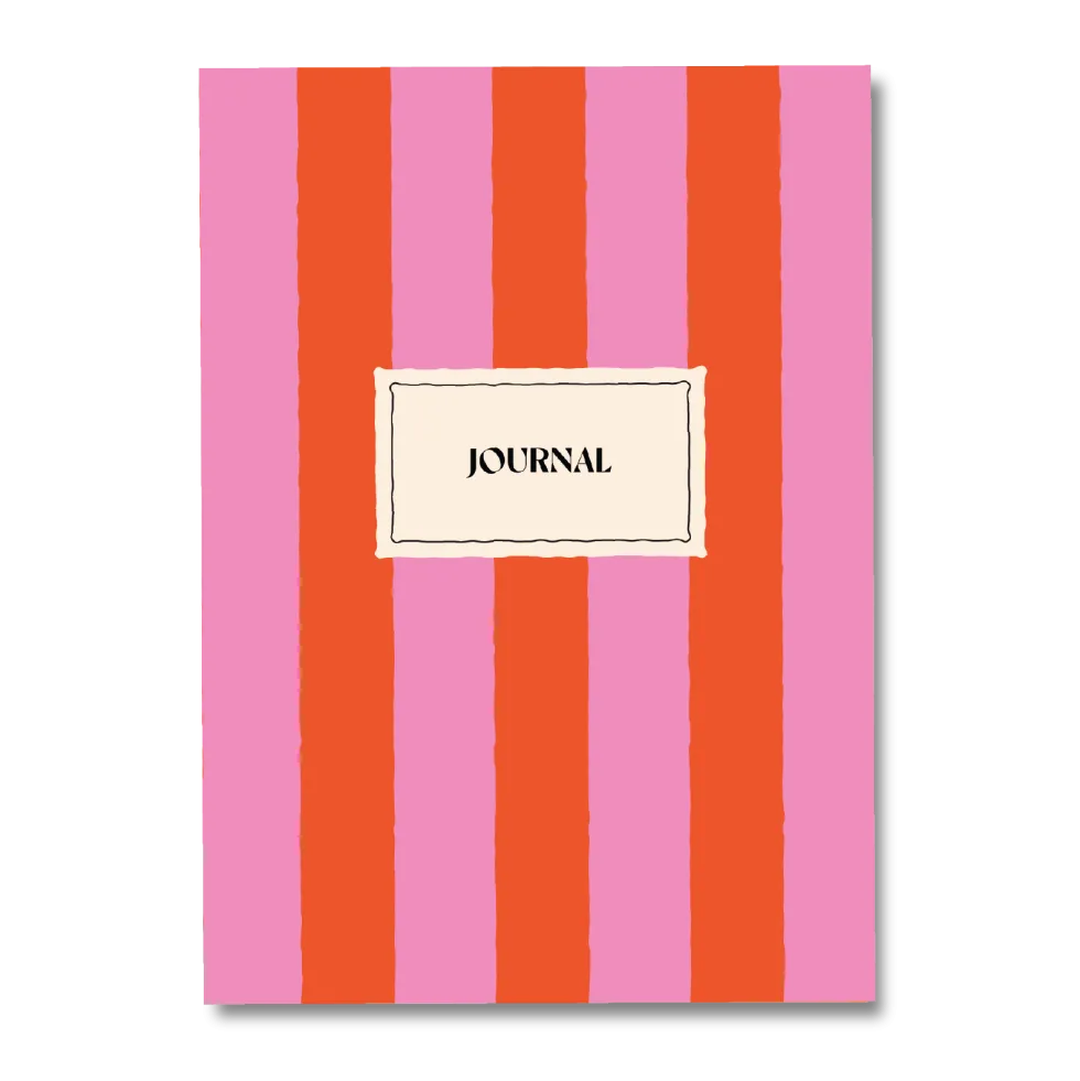 Notatnik Hot Pink Stripe A5 - Once Upon a Tuesday - w linie, miękki, 100 g, 60 stron