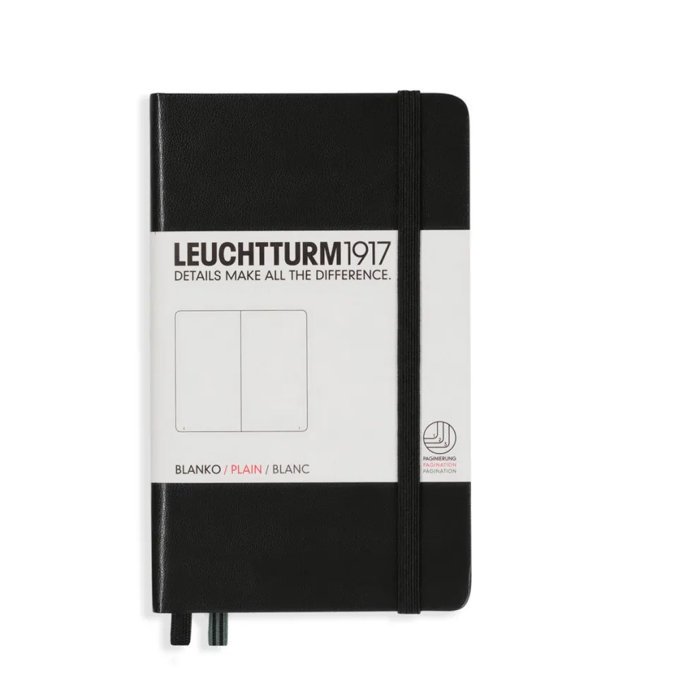Notatnik - Leuchtturm1917 - gładki, czarny, twarda okładka, A6