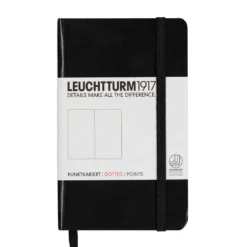 Notatnik - Leuchtturm1917 - w kropki, czarny, twarda okładka, A6