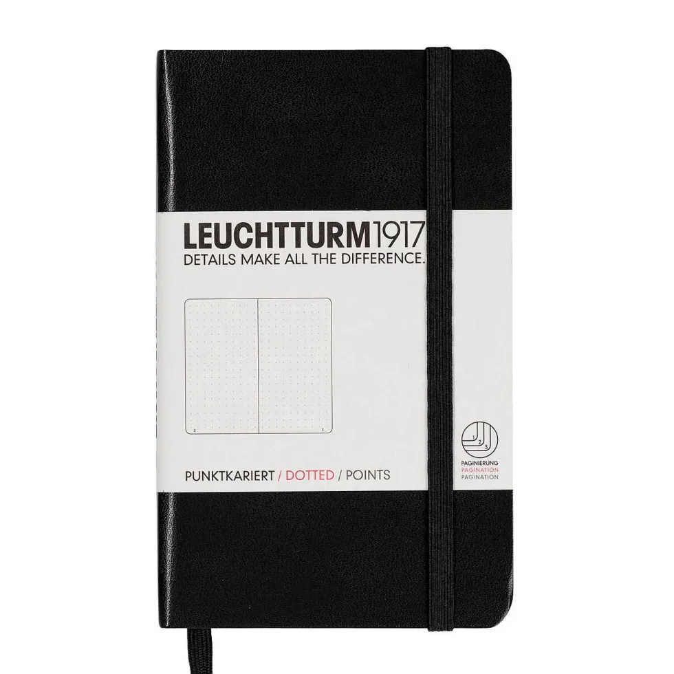 Notatnik - Leuchtturm1917 - w kropki, czarny, twarda okładka, A6