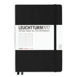 Notatnik - Leuchtturm1917 - w linie, czarny, twarda okładka, A5