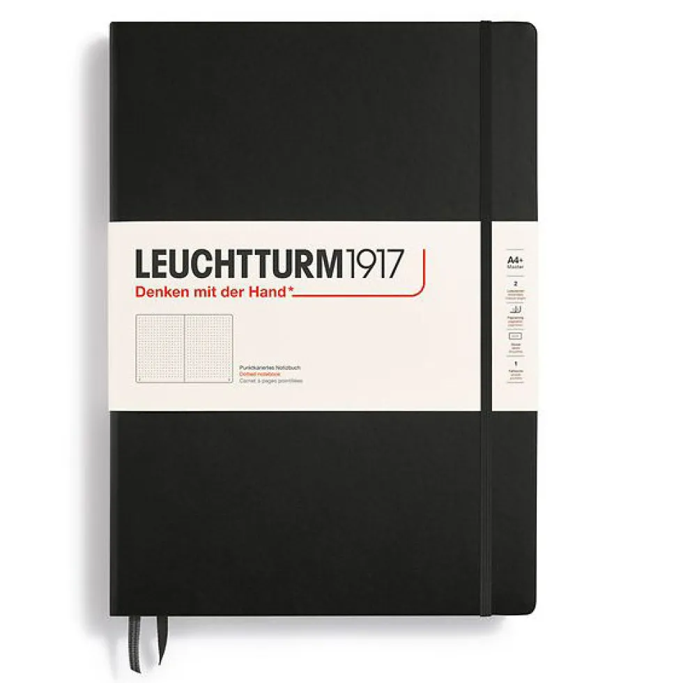 Notatnik Master A4+ - Leuchtturm1917 - w kropki, czarny, 100 g/m2