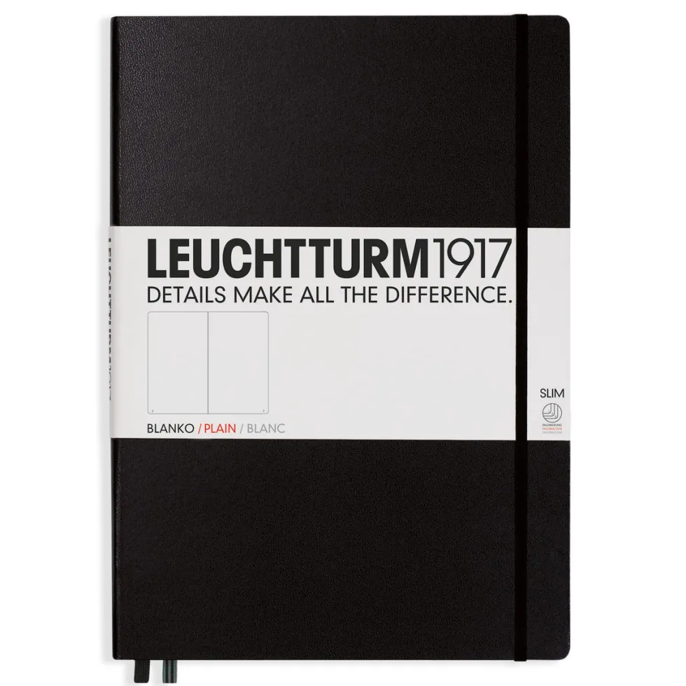 Notatnik Master Slim - Leuchtturm1917 - gładki, czarny, A4+
