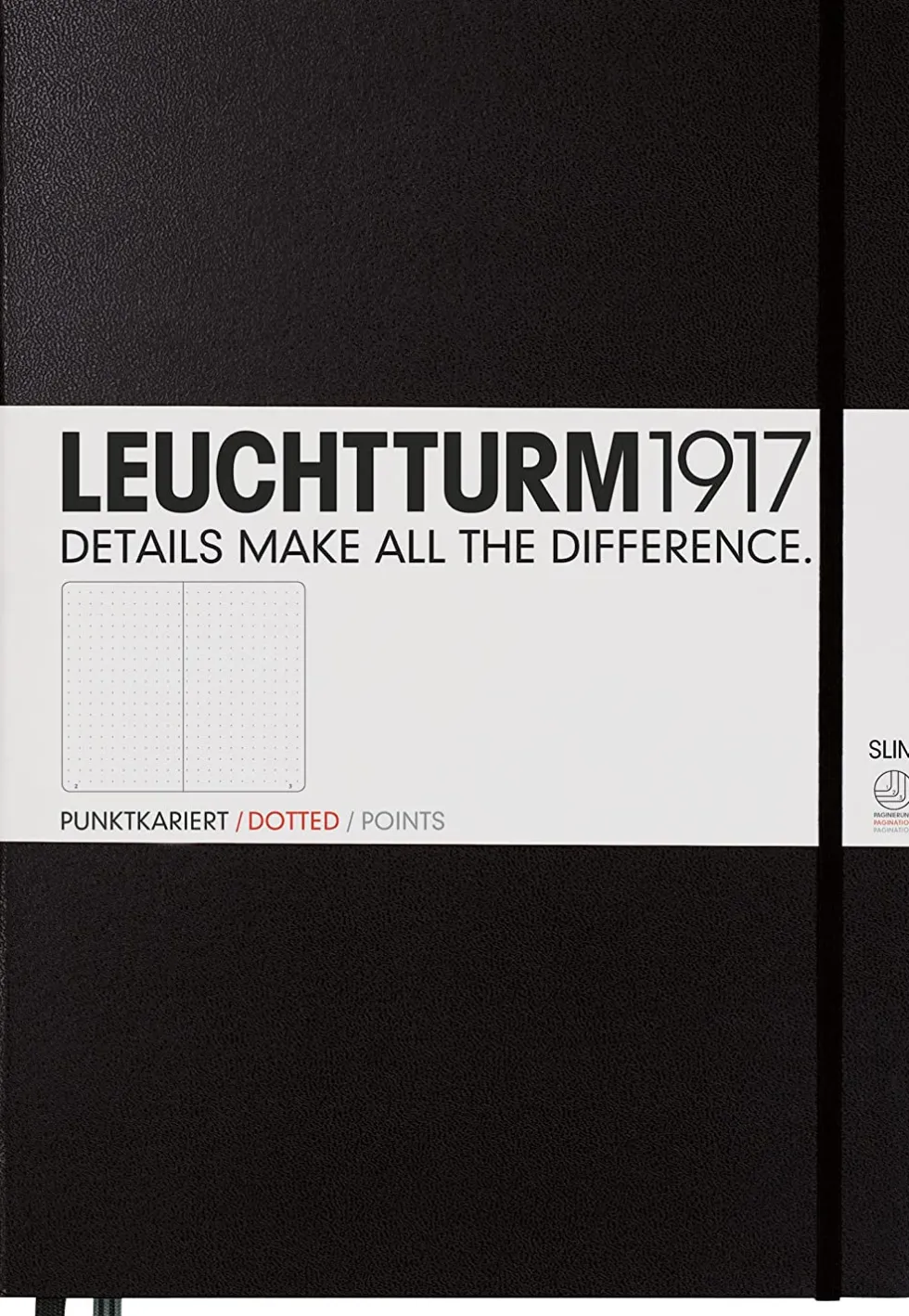 Notatnik Master Slim - Leuchtturm1917 - w kropki, czarny, A4+