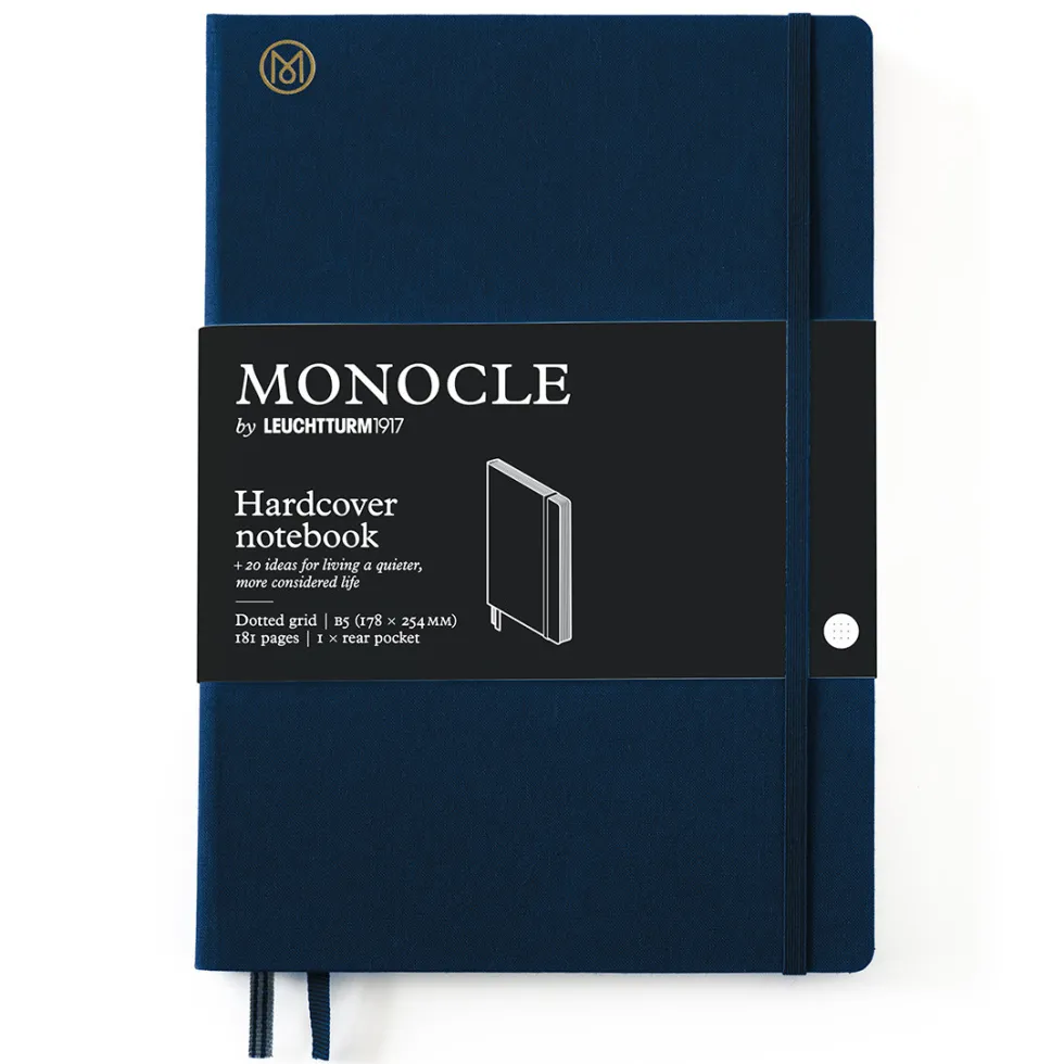 Notatnik Monocle B5 - Leuchtturm1917 - w kropki, twarda okładka, Navy, 80 g