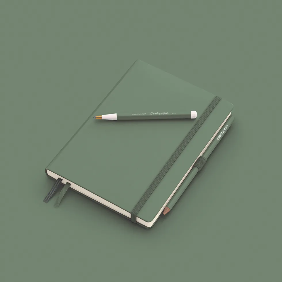 Notatnik Smooth Colours A5 - Leuchtturm1917 - w kropki, twarda okładka, Olive, 80 g/m2
