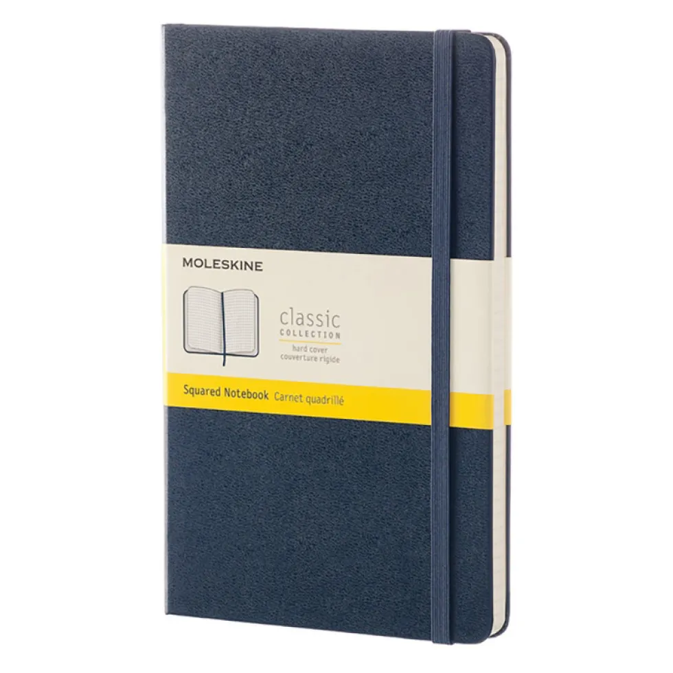 Notatnik w kratkę Classic 13 x 21 cm - Moleskine - granatowy twarda okładka