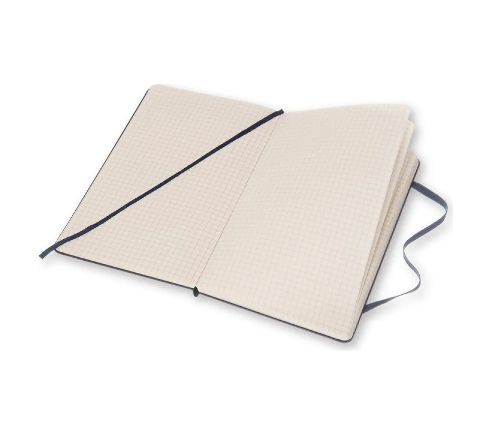 Notatnik w kratkę Classic 13 x 21 cm - Moleskine - granatowy twarda okładka