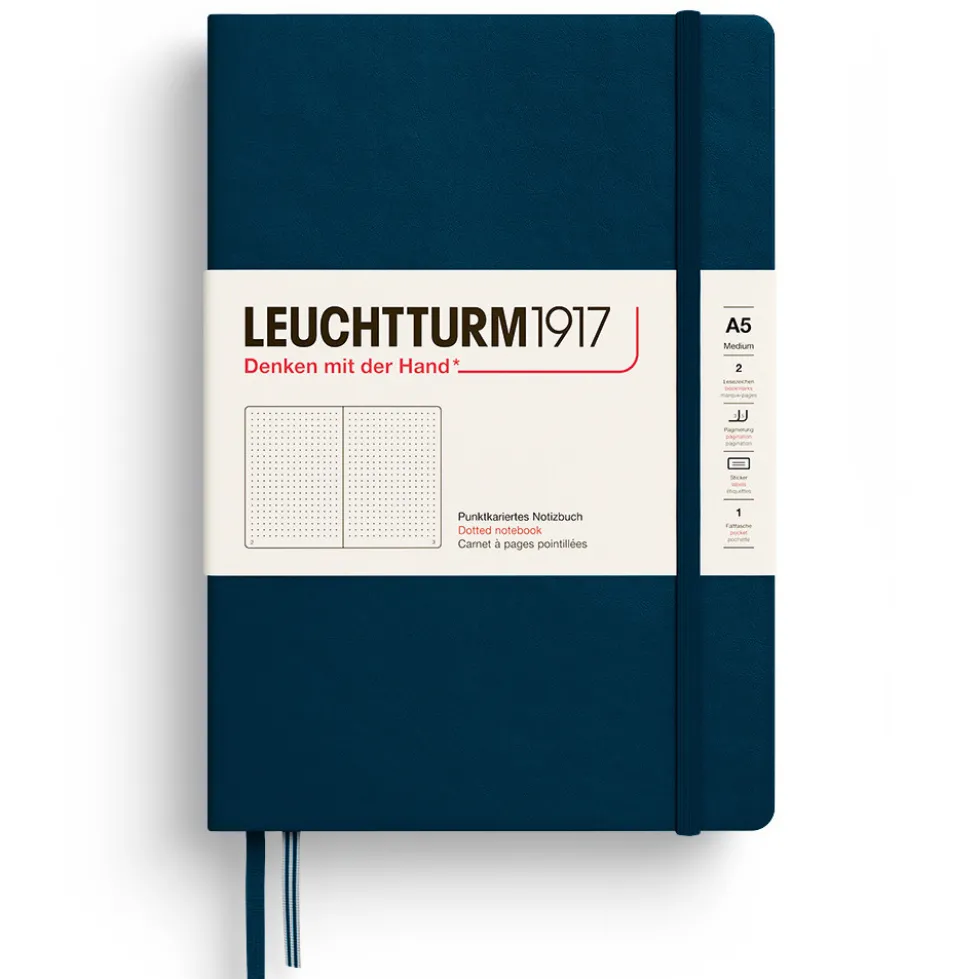 Notatnik w kropki A5 - Leuchtturm1917 - Deep Sea, twarda okładka