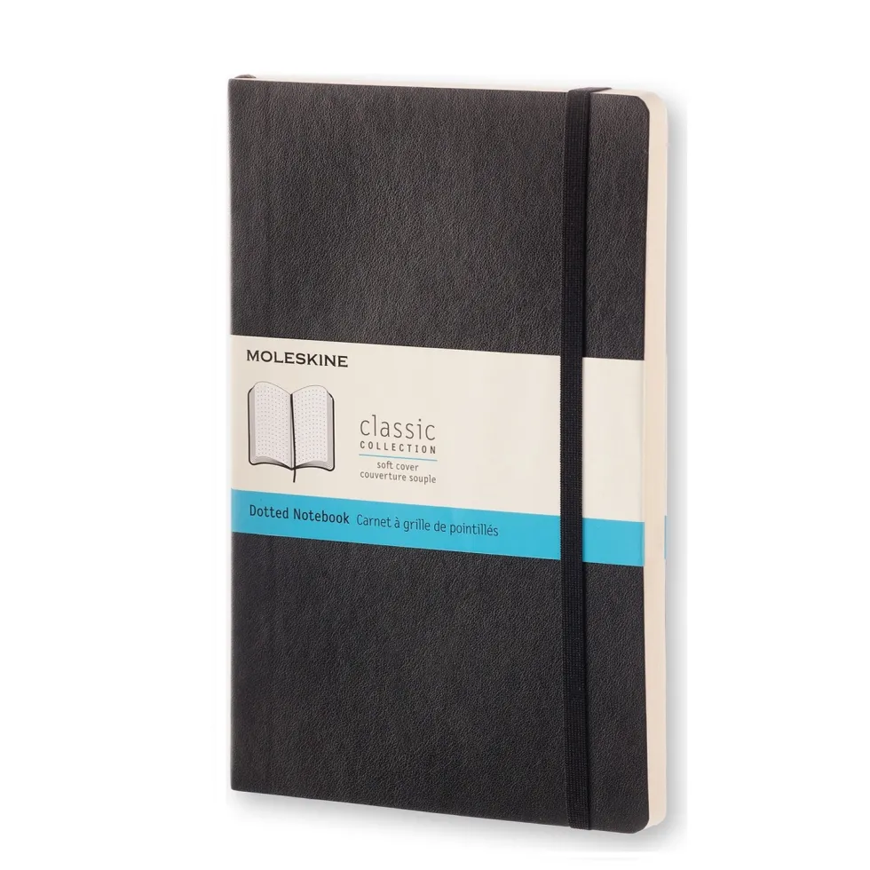 Notatnik w kropki A5 - Moleskine - czarny miękka okładka