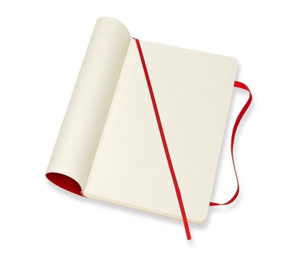 Notatnik w kropki Classic 13 x 21 cm - Moleskine - czerwony twarda okładka