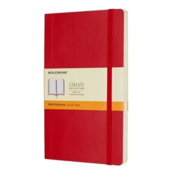 Notatnik w linię Classic 13 x 21 cm - Moleskine - czerwony miękka okładka