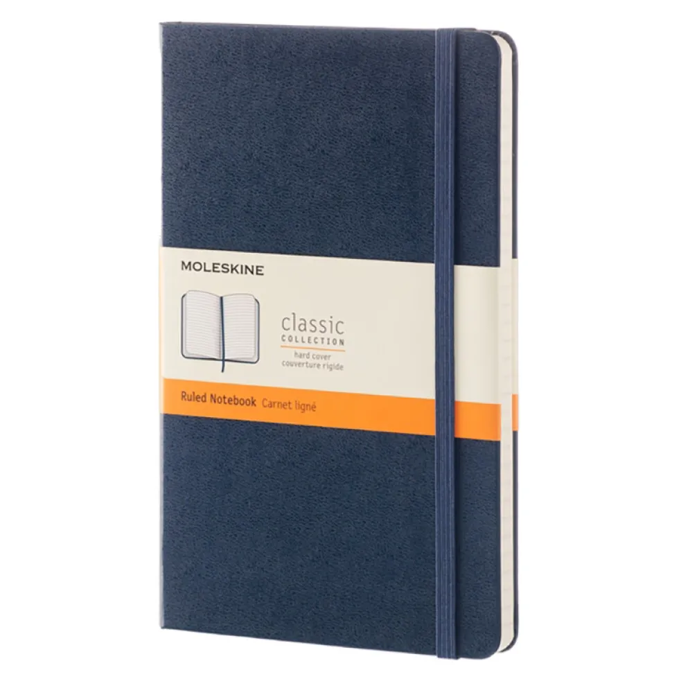 Notatnik w linię Classic 13 x 21 cm - Moleskine - granatowy twarda okładka