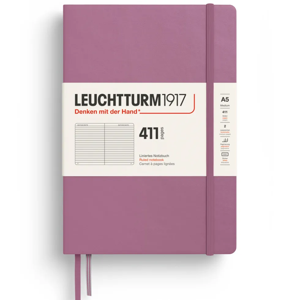 Notatnik w linie 411 A5 - Leuchtturm1917 - Dusty Rose twarda okładka