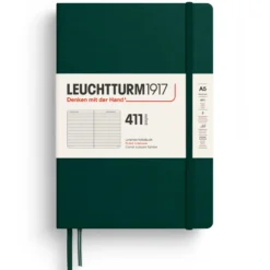 Notatnik w linie 411 A5 - Leuchtturm1917 - Forest Green twarda okładka