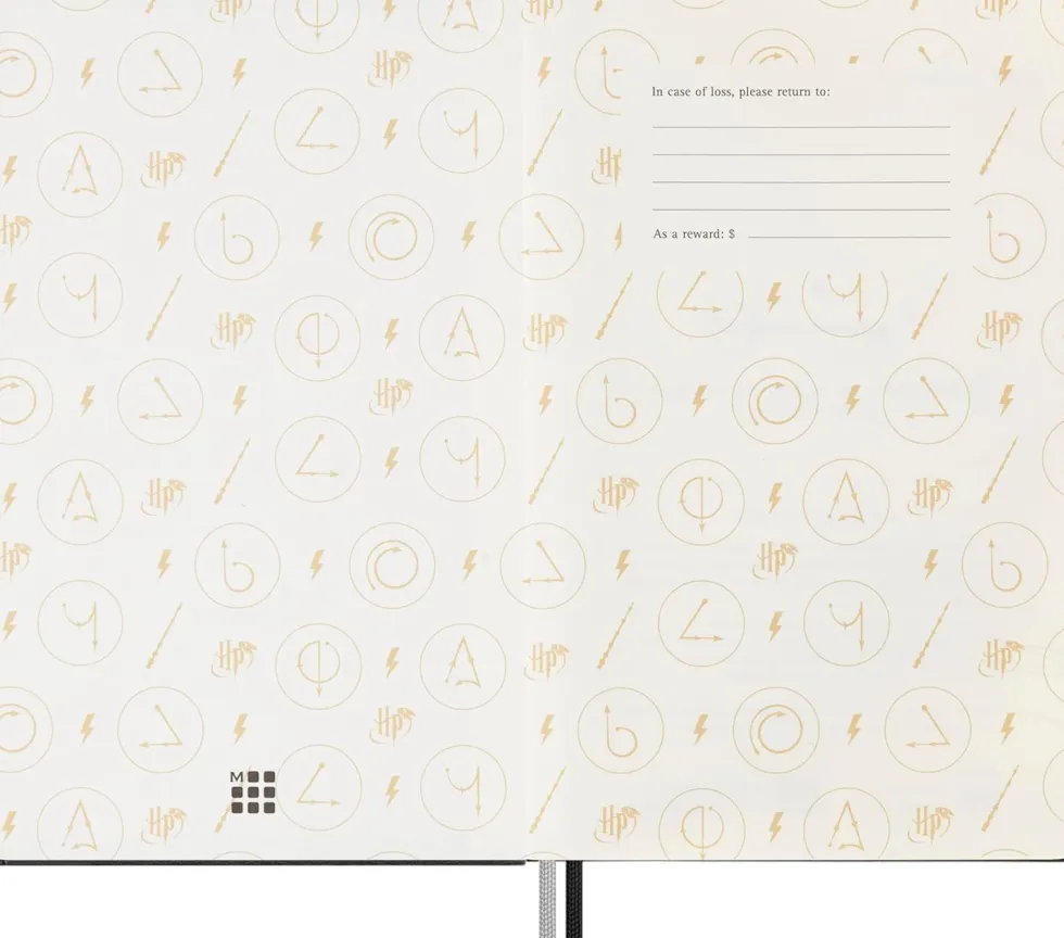 Notatnik w linię Harry Potter Lumos z długopisem - Moleskine x Kaweco - twarda okładka 100g/m2