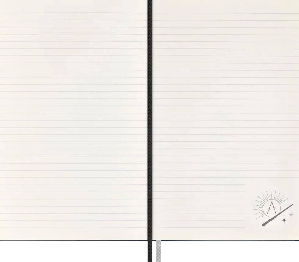 Notatnik w linię Harry Potter Lumos z długopisem - Moleskine x Kaweco - twarda okładka 100g/m2