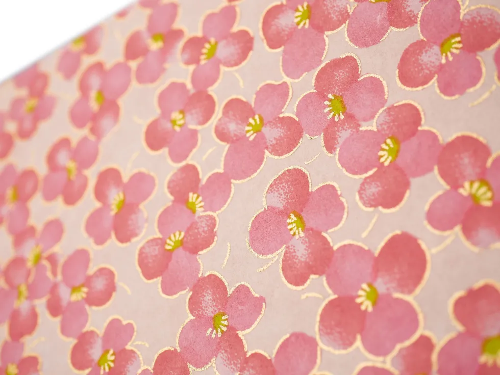 Notes harmonijkowy Goshuincho 12,5 x 18 cm - Kuretake - Pink, twarda okładka, 95 g/m²