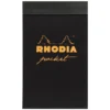Notes Pocket - Rhodia - czarny, w kratkę, 7,5 x 12 cm, 80 g, 40 ark.