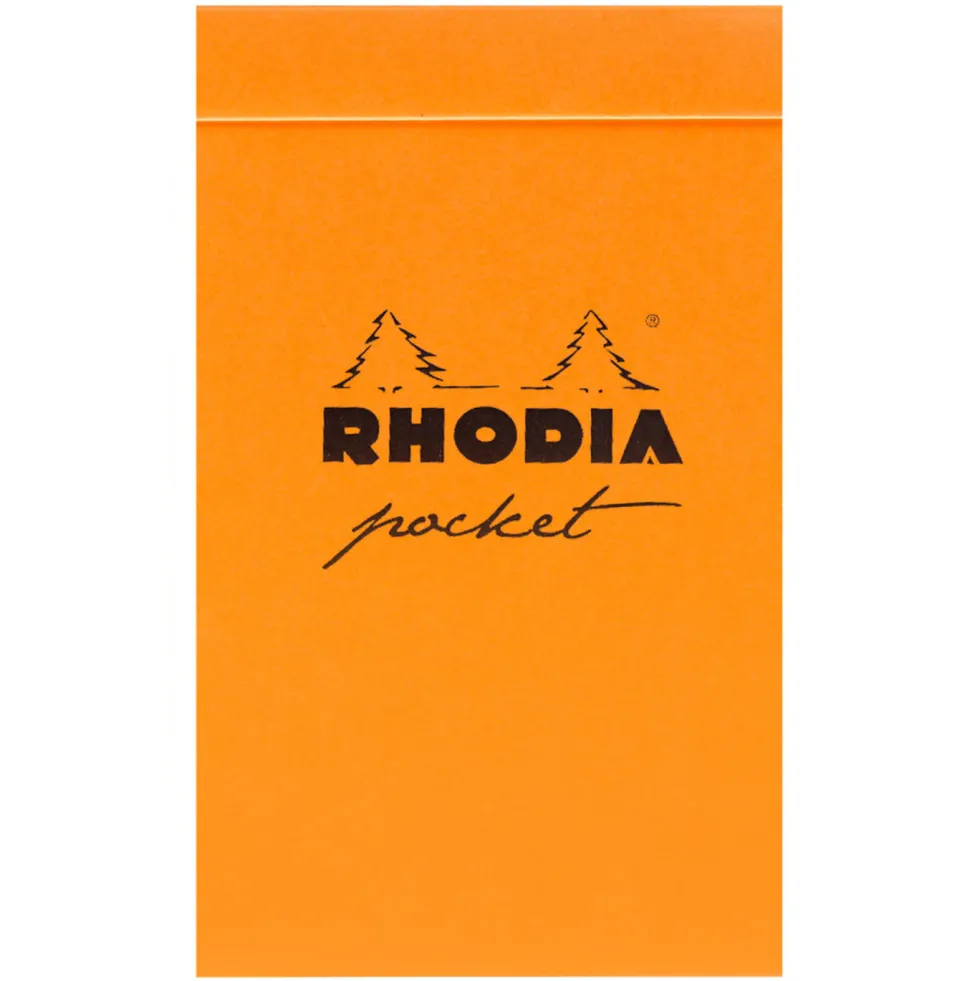 Notes Pocket - Rhodia - pomarańczowy, w kratkę, 7,5 x 12 cm, 80 g, 40 ark.