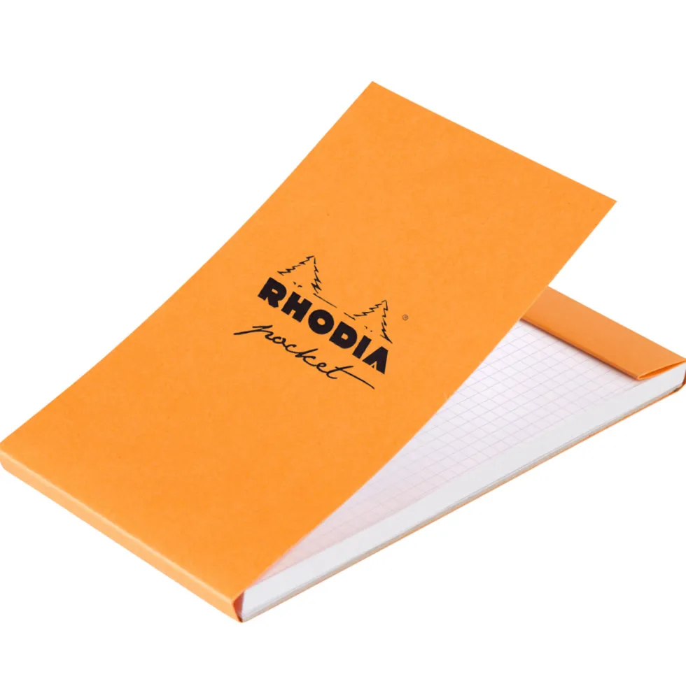 Notes Pocket - Rhodia - pomarańczowy, w kratkę, 7,5 x 12 cm, 80 g, 40 ark.