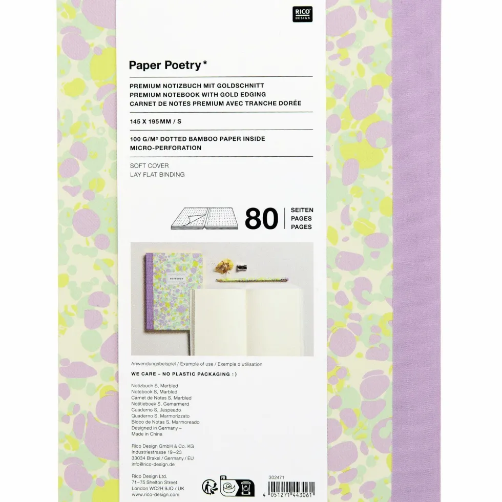 Notes w kropki Marbled 14,5 x 19,5 cm - Paper Poetry - 80 ark.