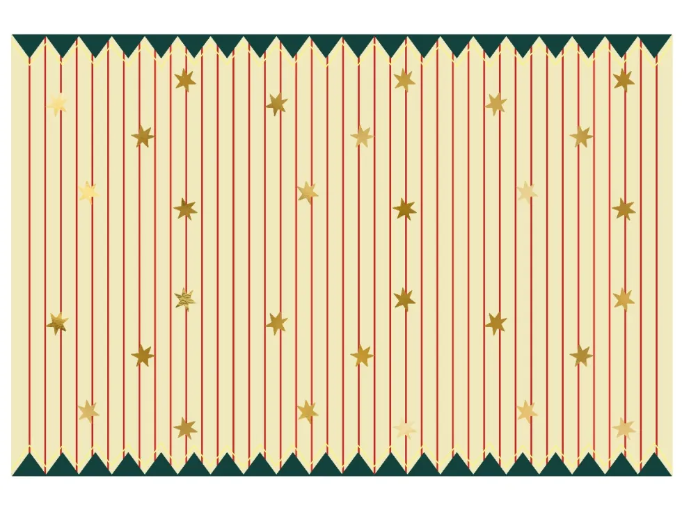 Obrus papierowy Pasy z gwiazdkami - kremowy, 180 x 120 cm