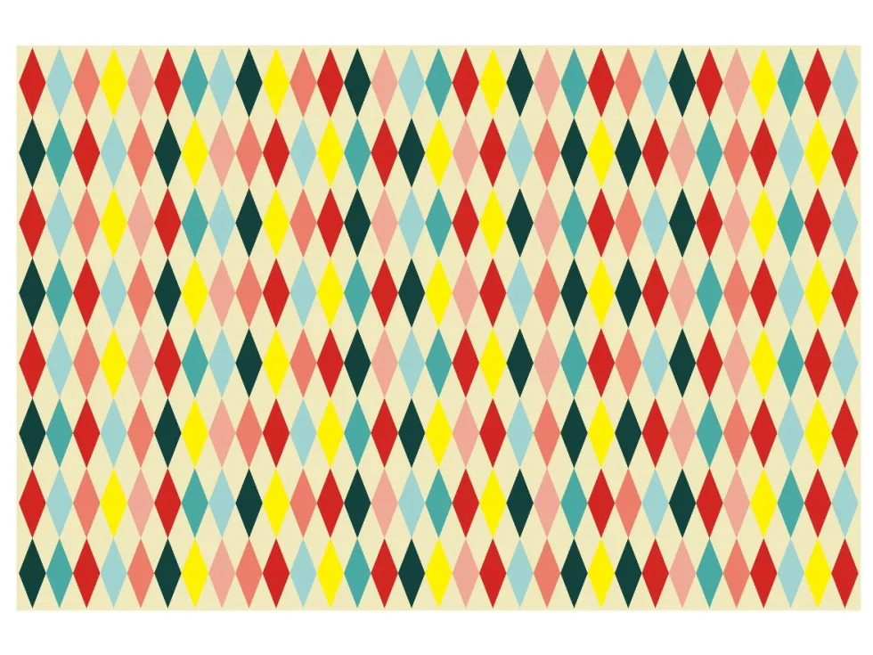 Obrus papierowy Romby - kolorowy, 180 x 120 cm