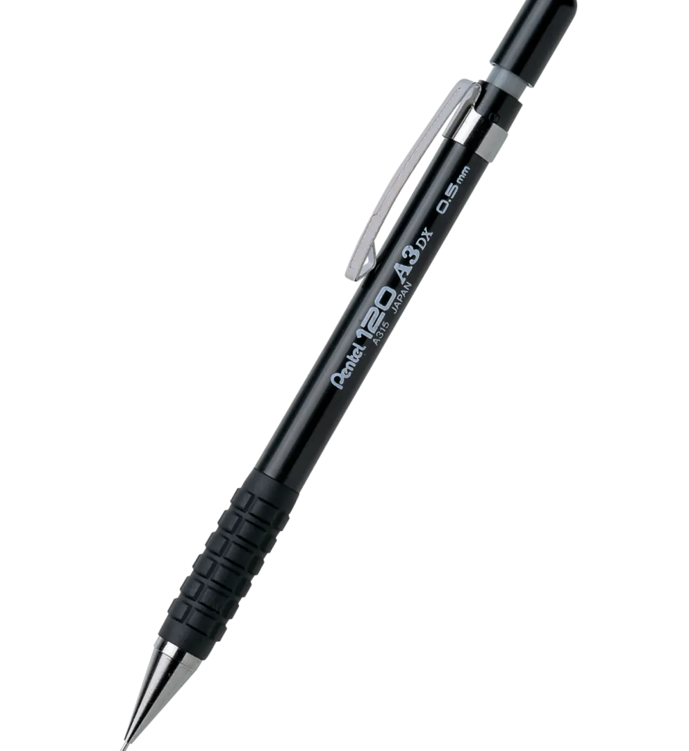 Ołówek automatyczny 120 A3 DX - Pentel - czarny, 0,5 mm