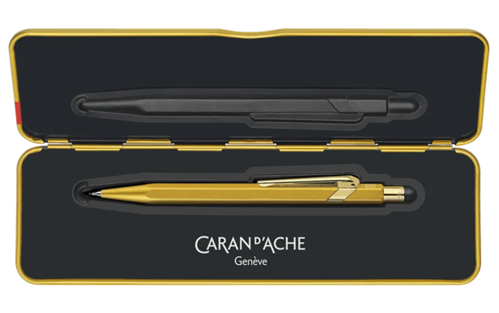 Ołówek mechaniczny 844 Premium z etui - Caran d'Ache - Goldbar, 0,7 mm
