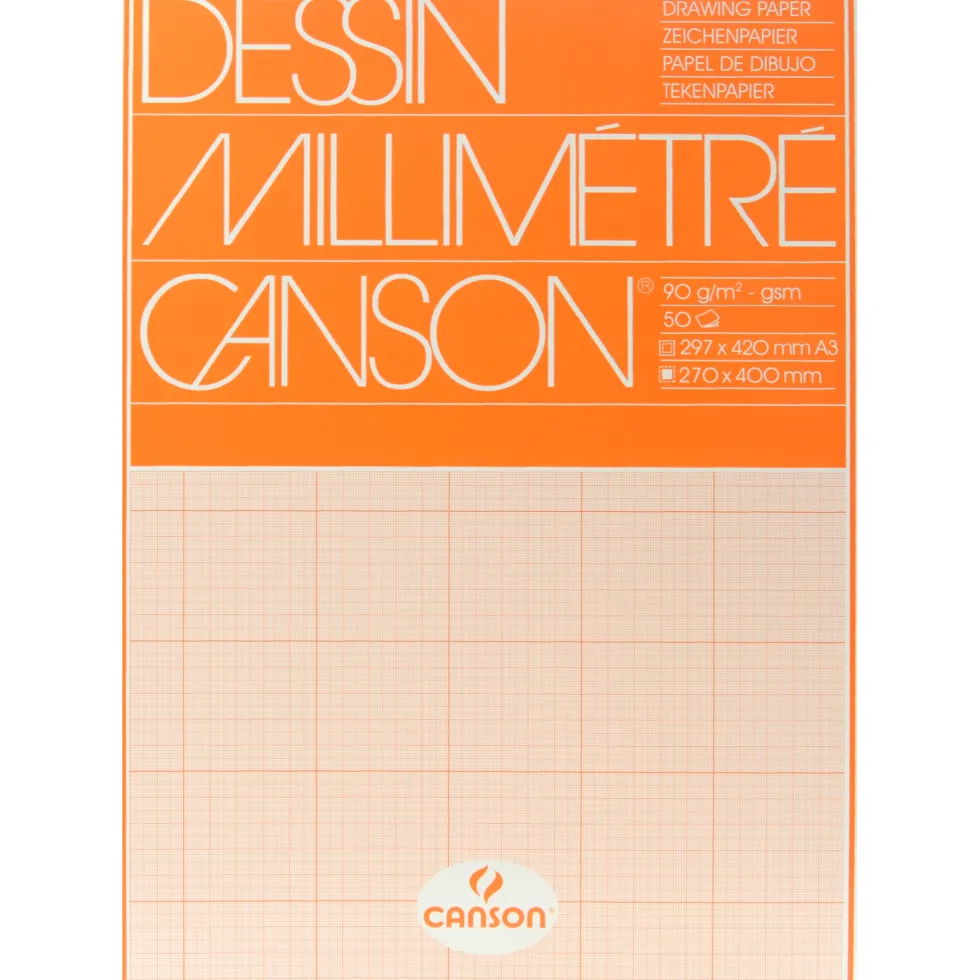 Papier, blok milimetrowy - Canson - A3, 90 g, 50 ark.