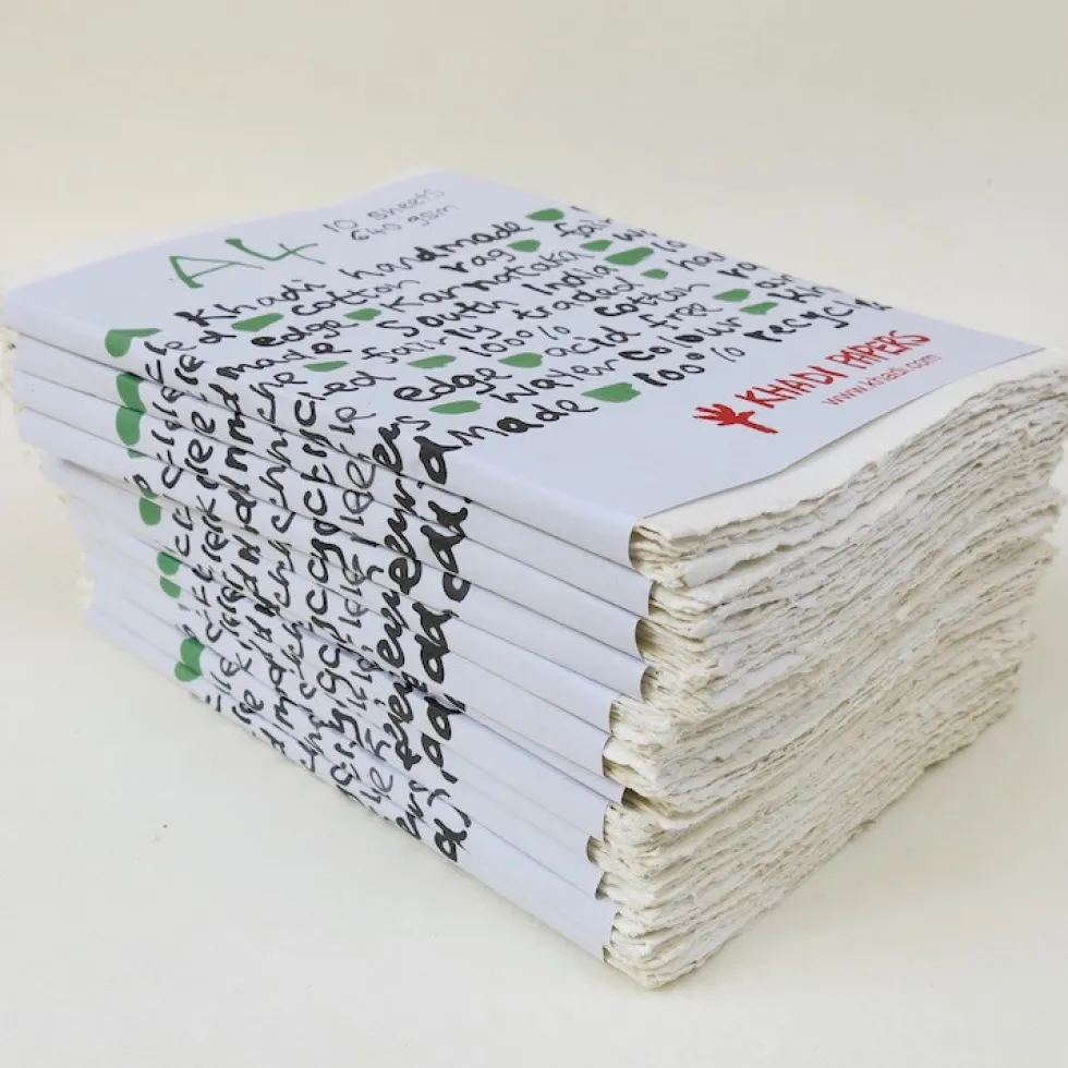 Papier czerpany 100% bawełny 640 g - Khadi Papers - White A4 10 ark.