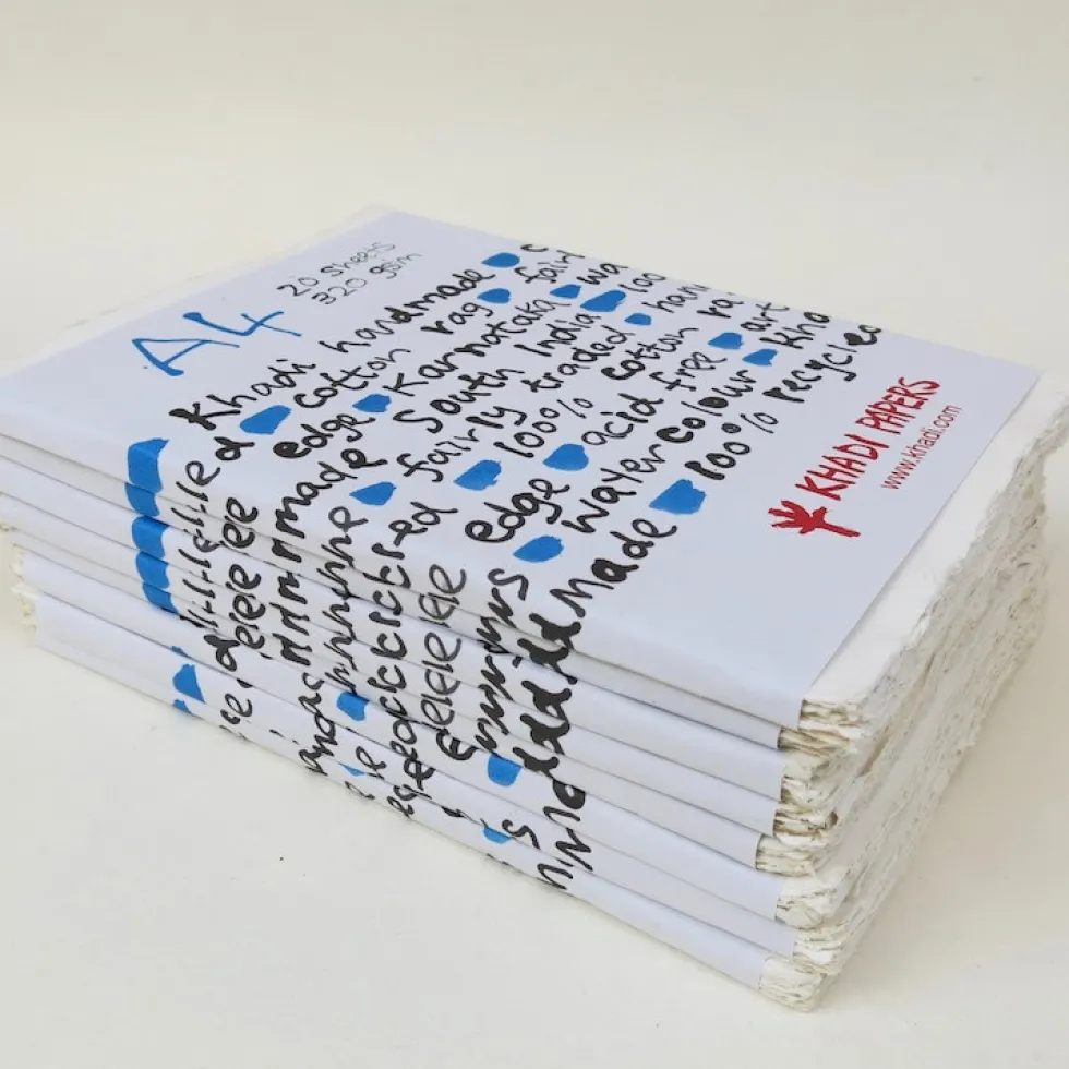 Papier czerpany 100% bawełny 320 g - Khadi Papers - White A5 20 ark.