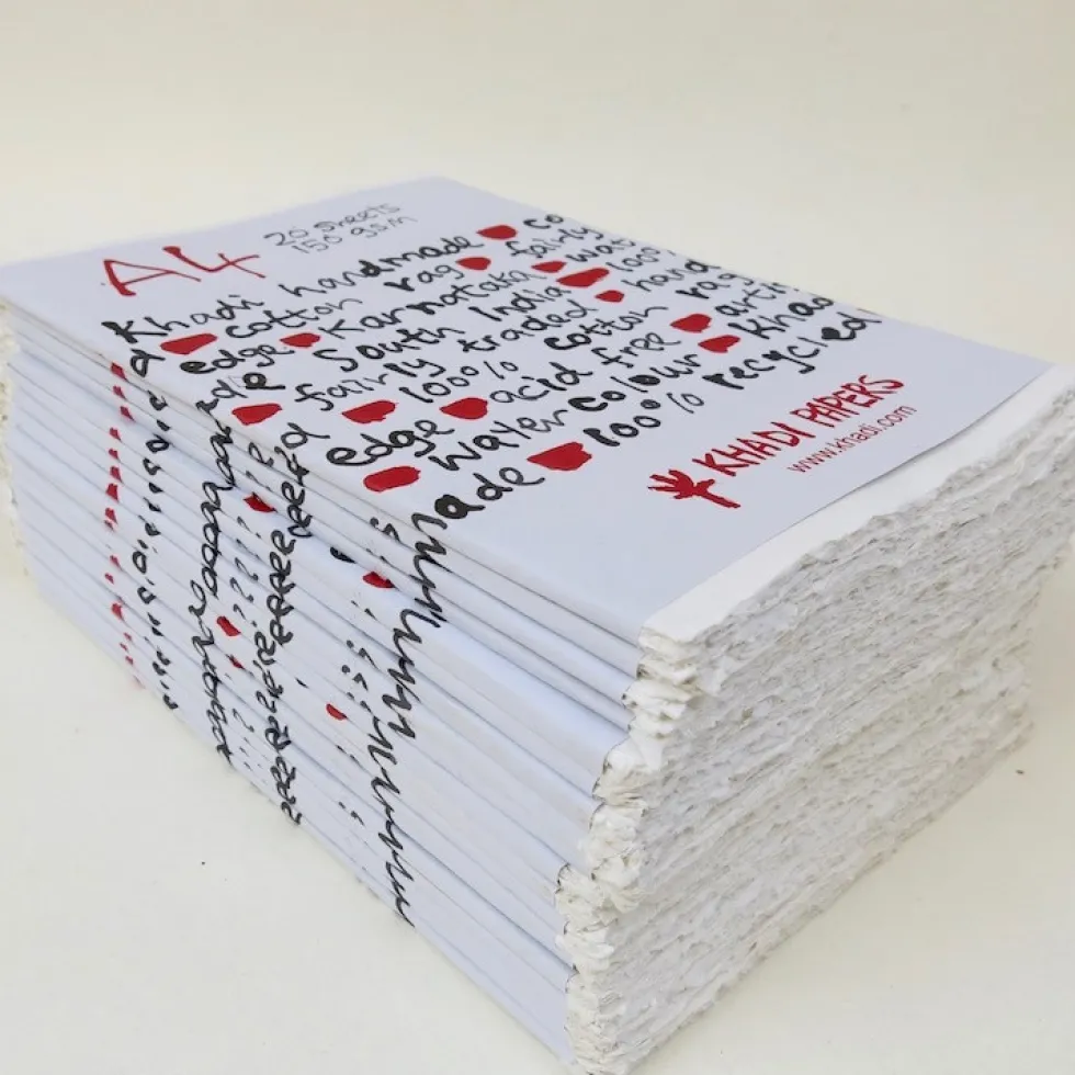 Papier czerpany 100% bawełny 150 g - Khadi Papers - White A4 20 ark.