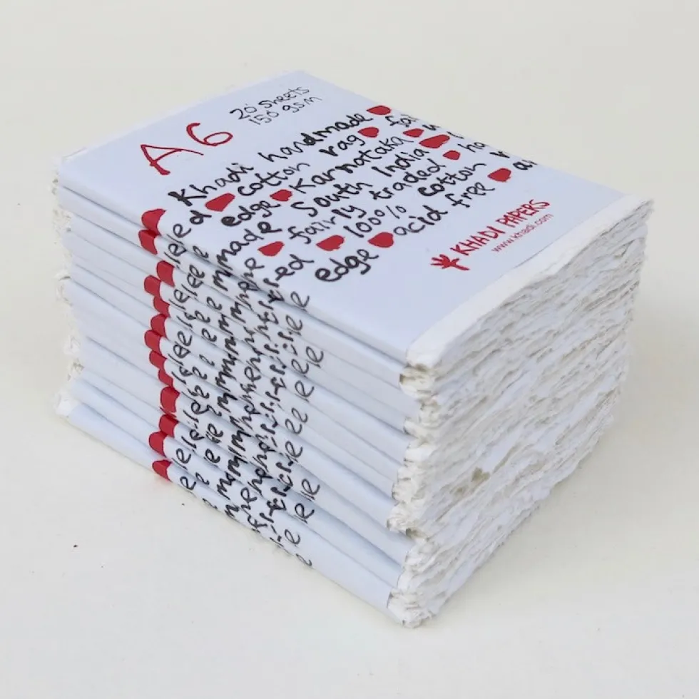 Papier czerpany 100% bawełny 150 g - Khadi Papers - White A7 20 ark.