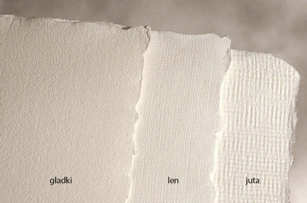 Papier czerpany - Kalander - biały, juta, A5